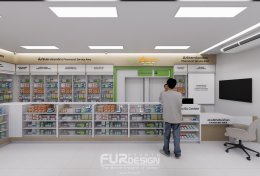 ออกแบบ ผลิต และติดตั้งร้าน : ร้าน เพื่อนยา ซ.วัดลาดปลาดุก บางบัวทอง นนทบุรี